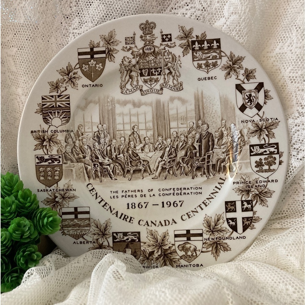 Fathers of Confederation Commemorative Plate WOOD & SONS LTD
